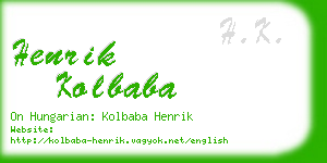 henrik kolbaba business card